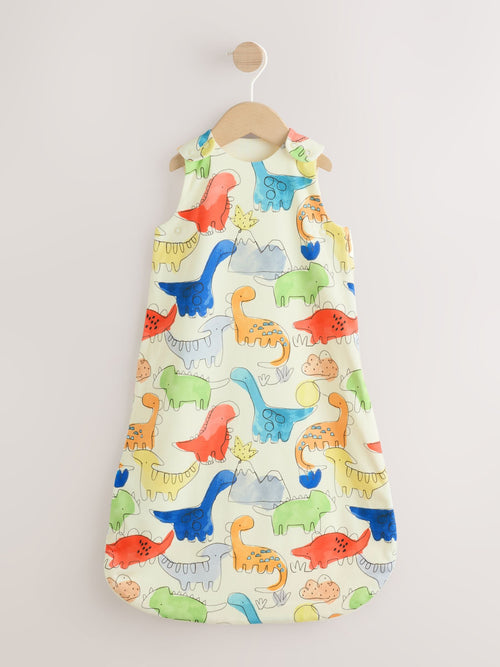 Blue Bright Dinosaurs 1 Tog Sleeveless Baby Sleep Bag