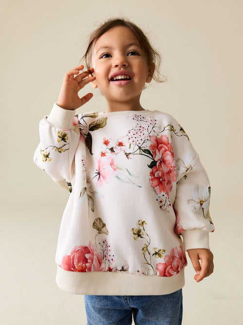 Cream Floral Crew Neck Sweatshirt (3mths-7yrs)