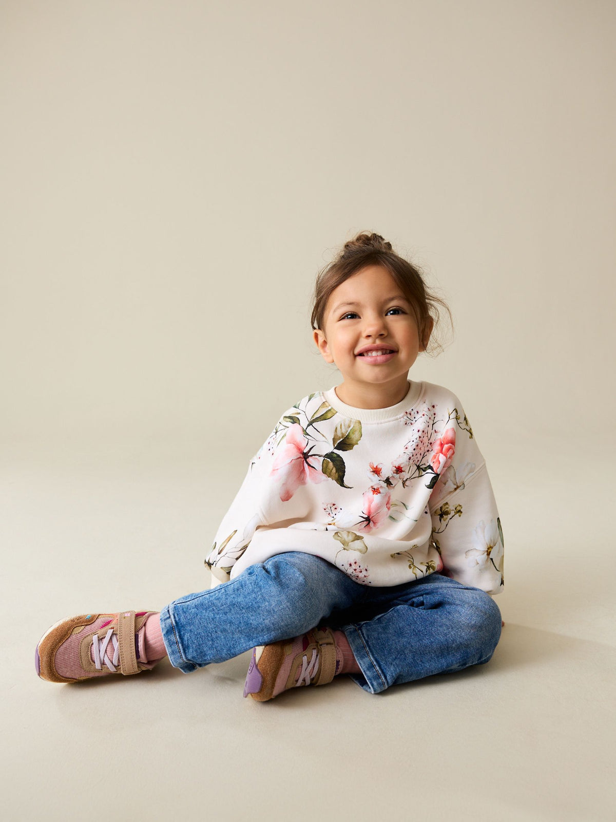 Cream Floral Crew Neck Sweatshirt (3mths-7yrs)