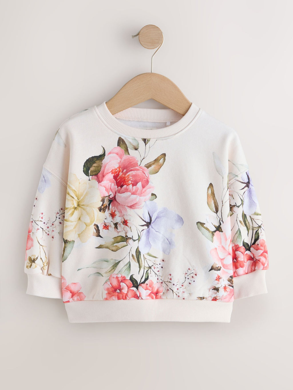 Cream Floral Crew Neck Sweatshirt (3mths-7yrs)