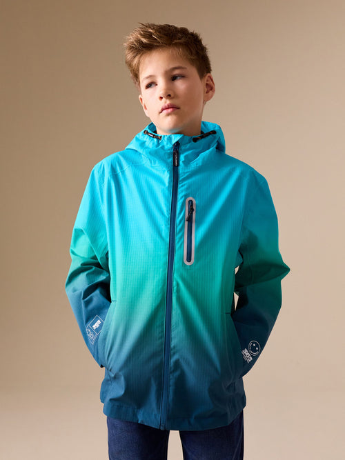 Blue/Green Dip Dye Waterproof Anorak Jacket (3-16yrs)