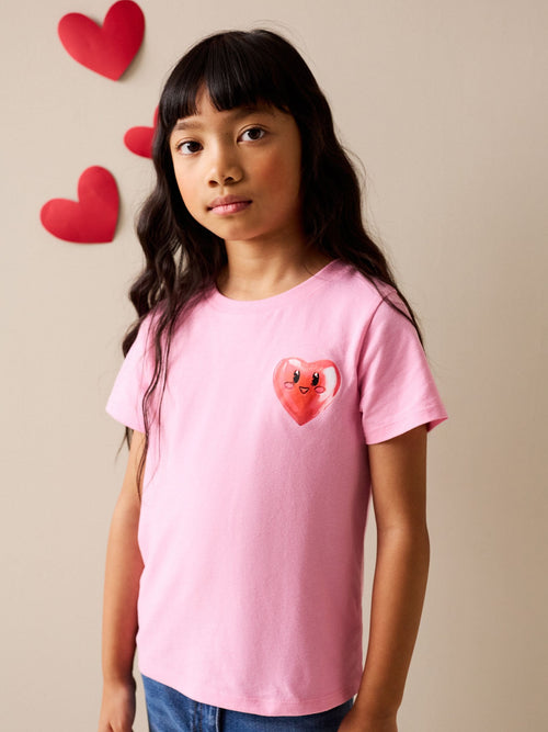 Pink Heart T-Shirt (3-16yrs)