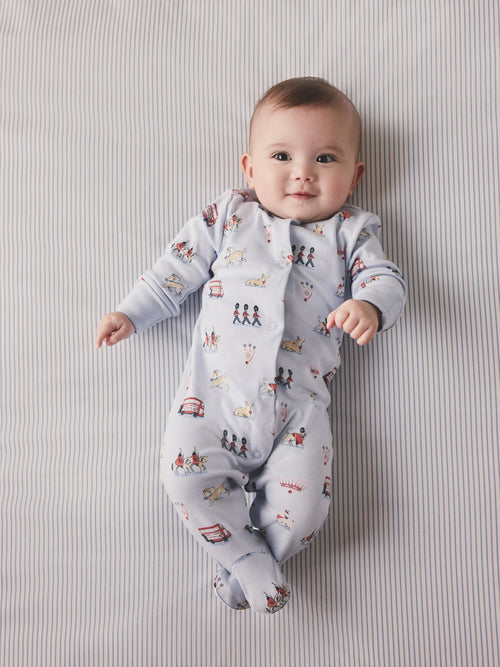 Blue Cath Kidston London Baby Sleepsuit