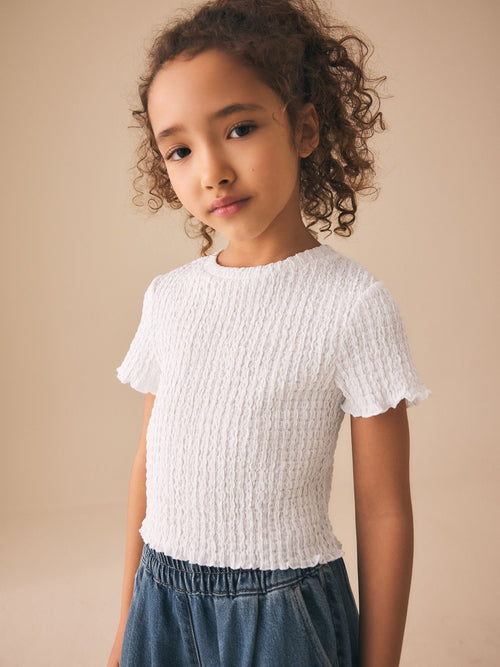 White Textured T-Shirt (3-16yrs)