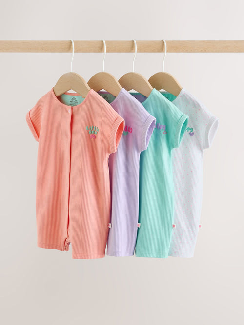 Multi Bright Coloured Jersey Baby Rompers 3 Pack