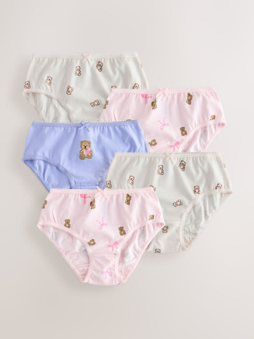 Pink Bear Briefs 5 Pack (1.5-16yrs)