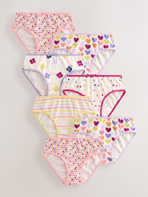 Purple/Pink Pattern Briefs 7 Pack (1.5-14yrs)