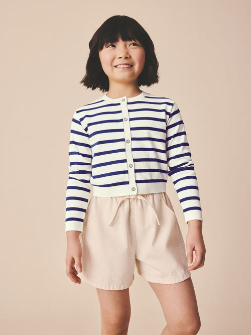 Navy Stripe Button Up Cardigan (3mths-16yrs)