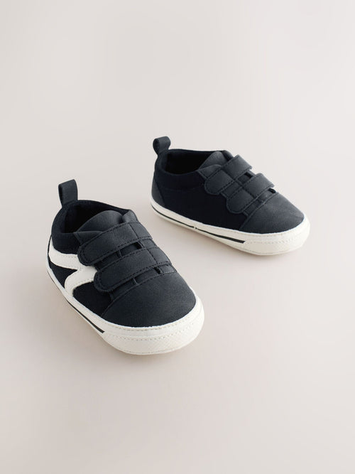 Black Touch Fastening Baby Trainers (0-2mths)