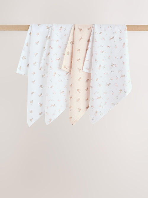 Pink Baby Muslin Cloths 4 Pack