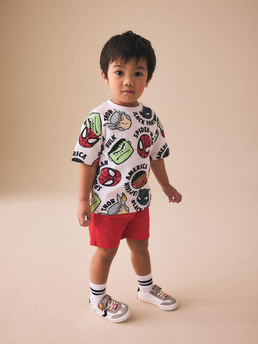White Marvel Short Sleeve Cotton T-Shirt (6mths-8yrs)
