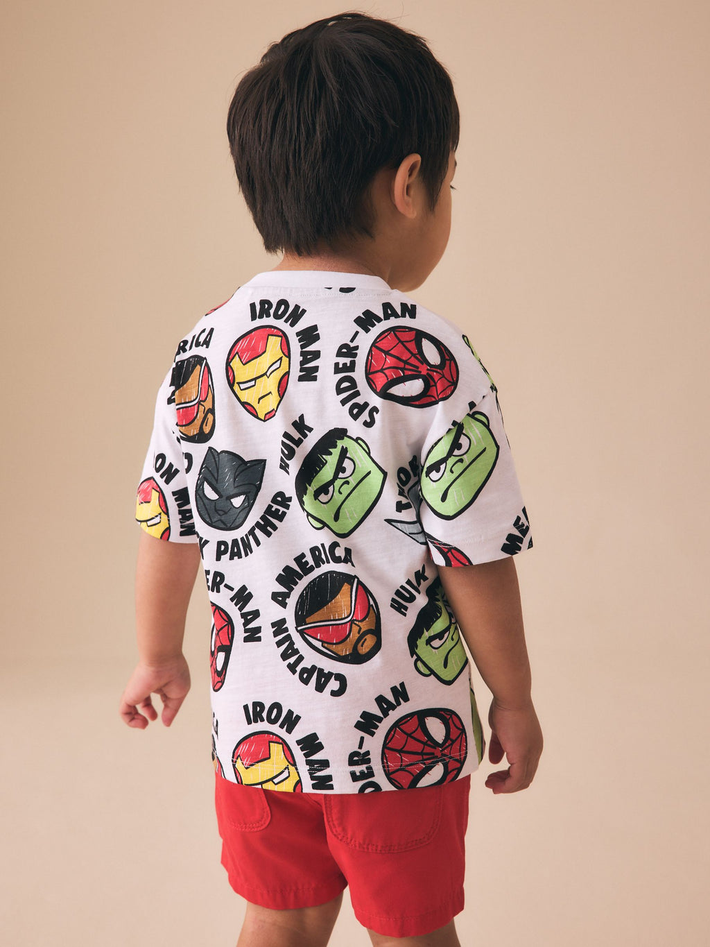 White Marvel Short Sleeve Cotton T-Shirt (6mths-8yrs)