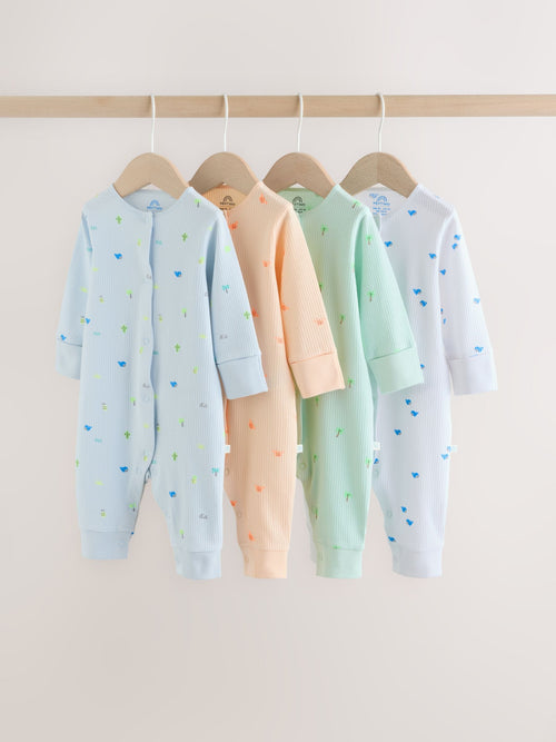 Multi Print Baby Sleepsuits 4 Pack (0mths-3yrs)