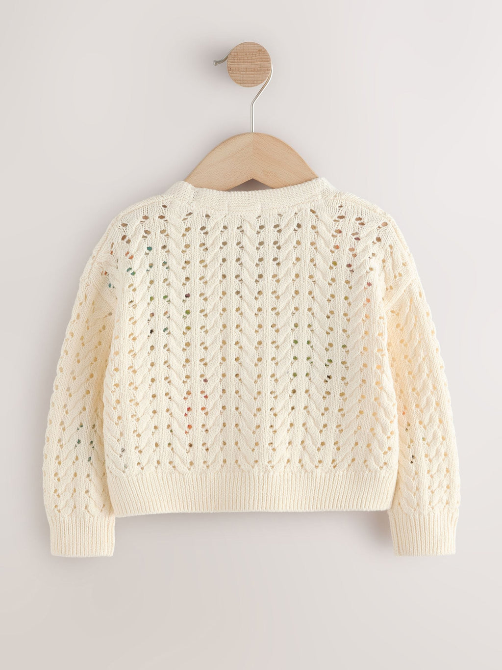 Ecru Fluro Embroidered Crochet Cardigan (3mths-7yrs)