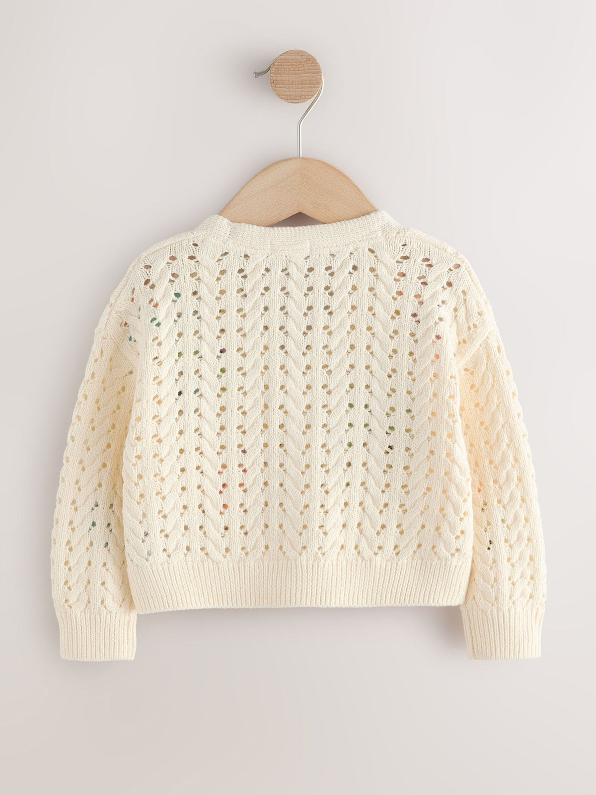 Ecru Fluro Embroidered Crochet Cardigan (3mths-7yrs)