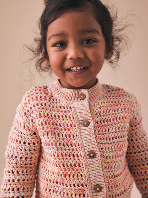 Fluro Orange Knitted Cardigan (3mths-10yrs)