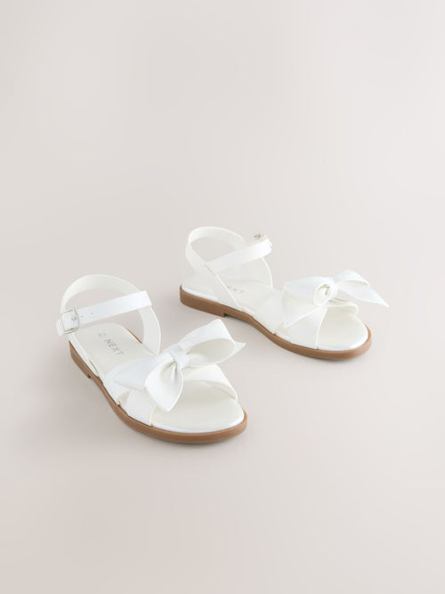 White Bow Sandals