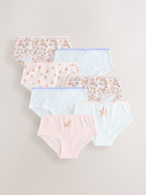 Pink Unicorn Hipsters Briefs 7 Pack (2-16yrs)