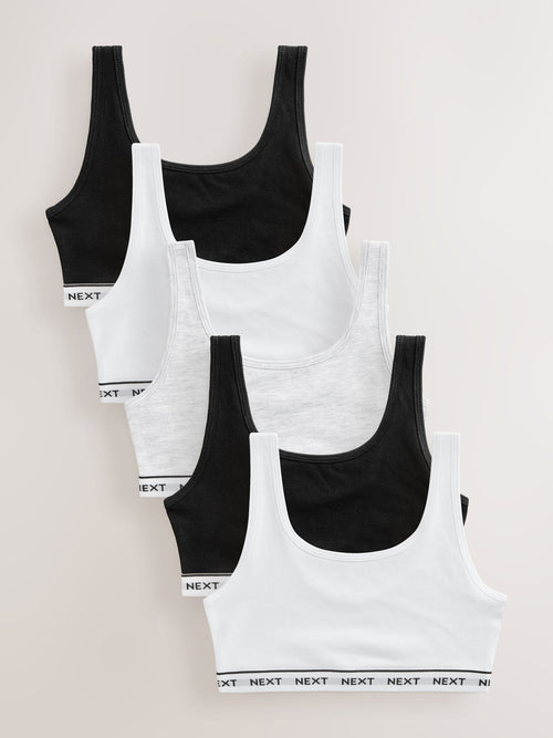 Black/White/Grey Scoop Crop Top (5-16yrs)