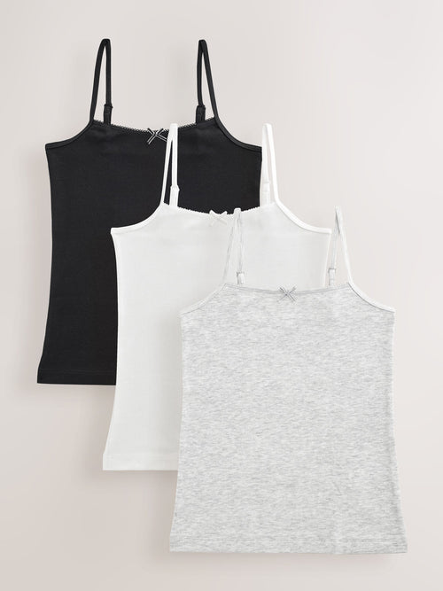 Black/White/Grey Camisoles 3 Pack (1.5-16yrs)