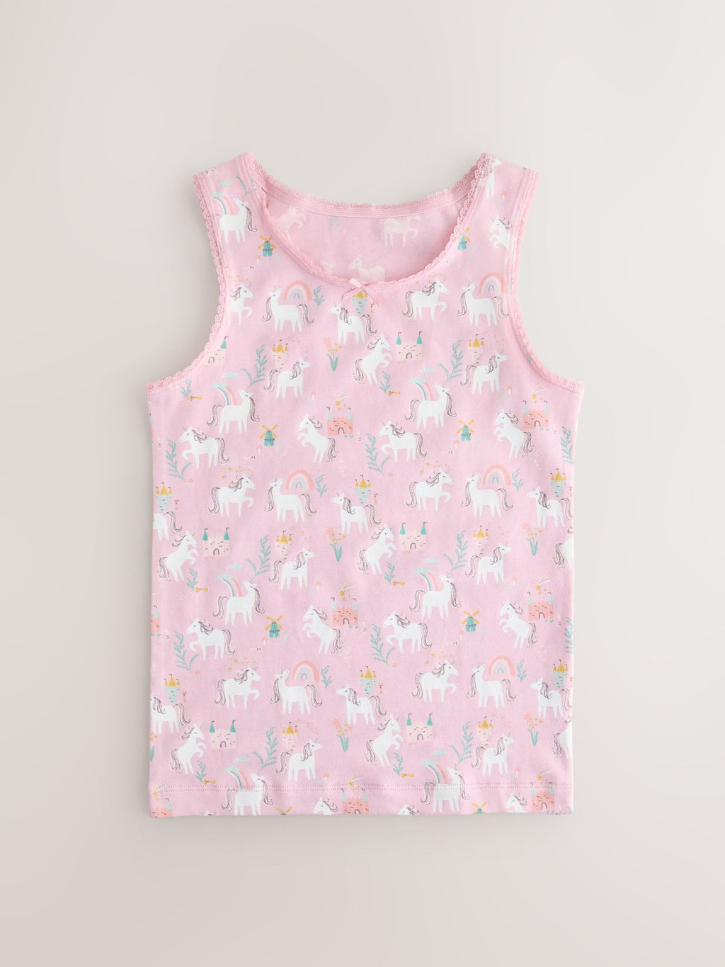 Pink Unicorn Printed Vests 3 Pack (1.5-16yrs)