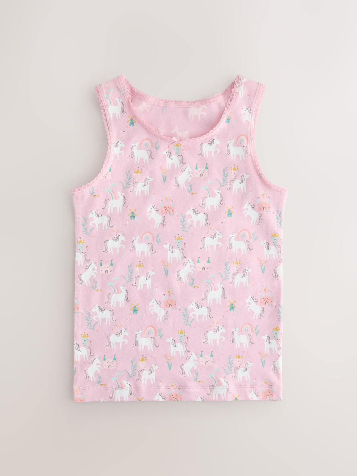 Pink Unicorn Printed Vests 3 Pack (1.5-16yrs)