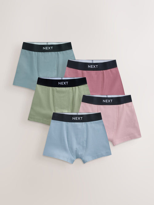 Multi Pastels with Black Waistband Trunks 5 Pack (1.5-16yrs)