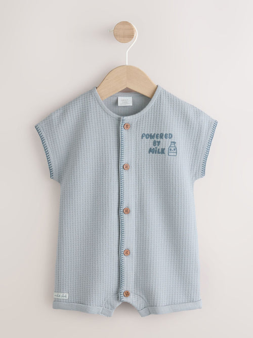 Blue Milk Club Jersey Waffle Baby Romper (0mths-3yrs)