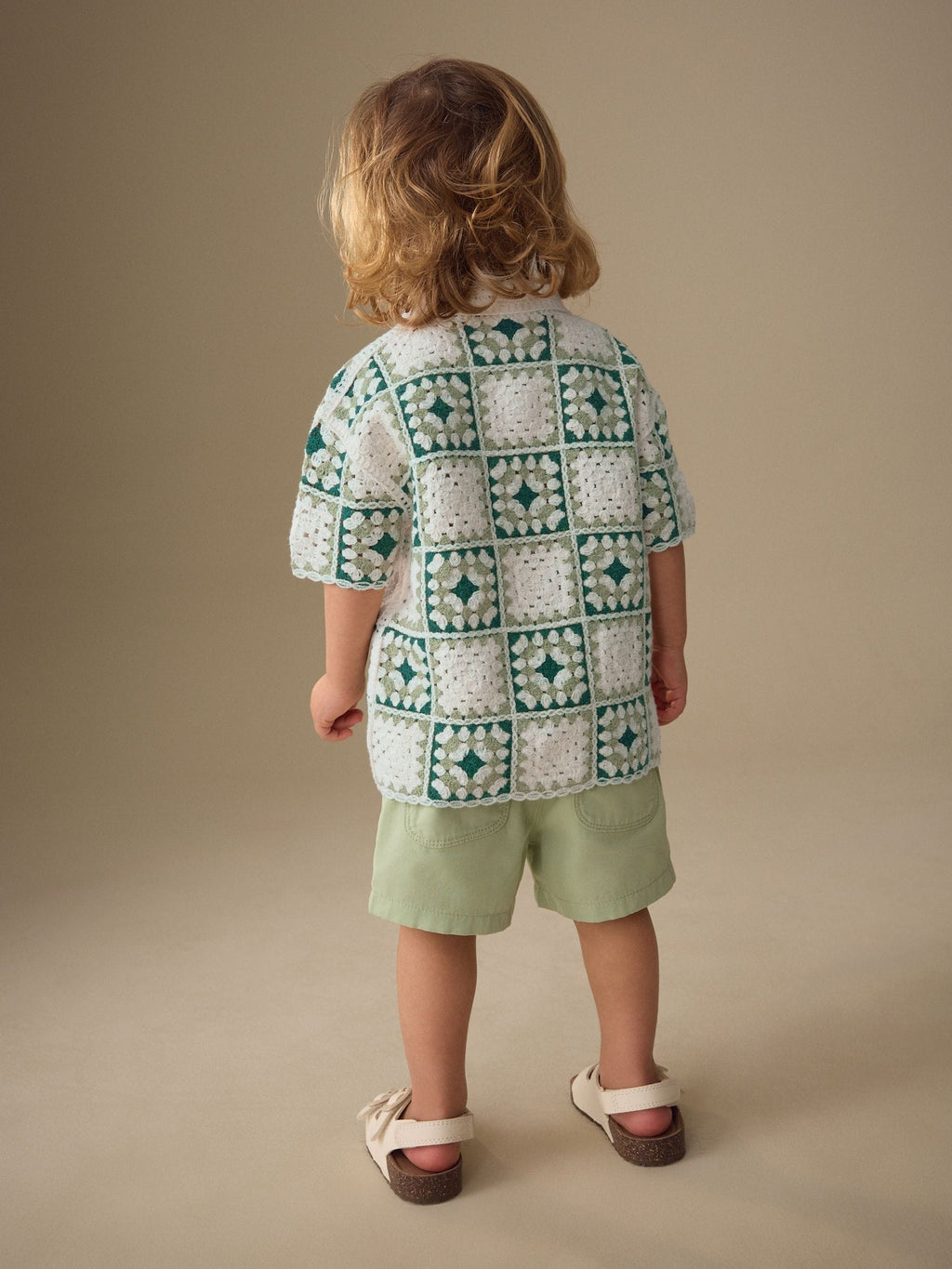 Green Lizard Crochet Knitted Short Sleeve Shirt (12mths-10yrs)