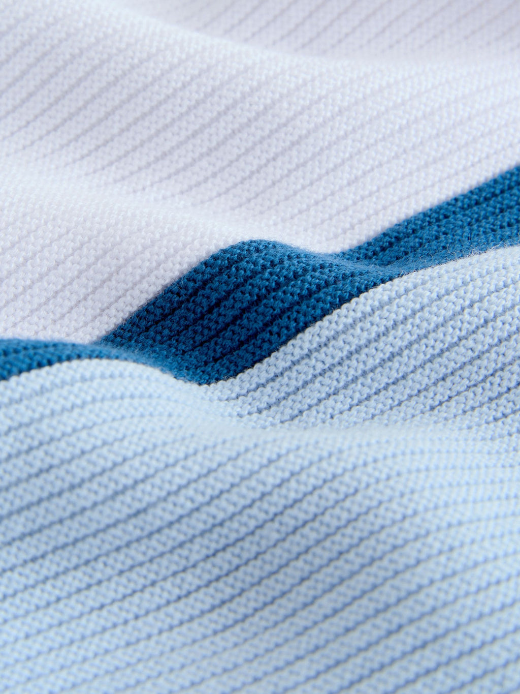 Blue Colourblock Knitted Zip Neck Polo Shirt (3mths-7yrs)