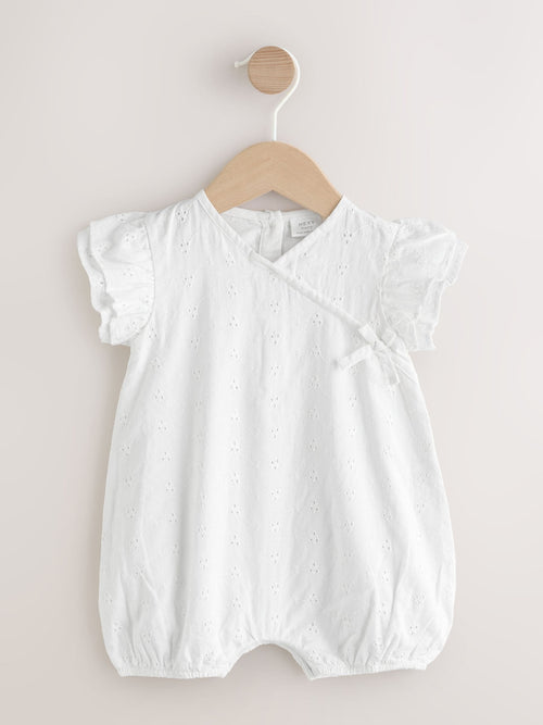White Broderie Baby Romper (0mths-2yrs)