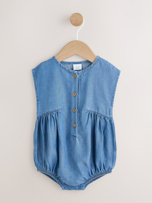 Denim Blue Bloomer Baby Romper (0mths-2yrs)