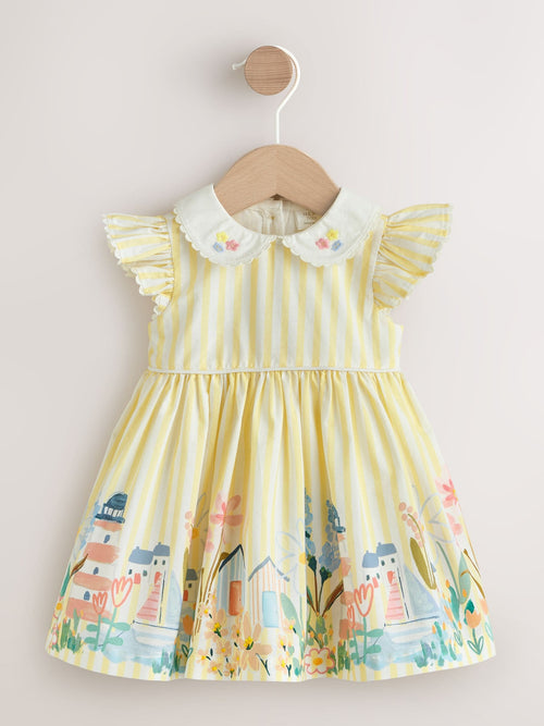 Yellow Scene Woven Baby Dress (0mths-2yrs)