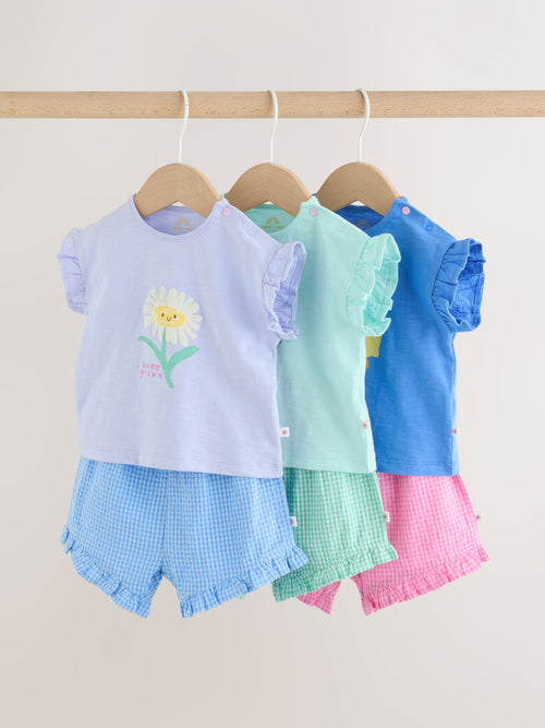 Multi Character Short Sleeve Top and Shorts Baby Set 6 Piece (0mths-2yrs)