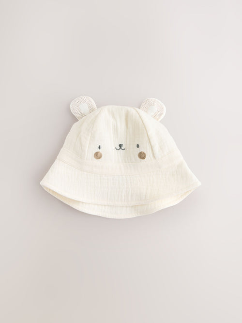 Neutral Bear Baby Bucket Hat