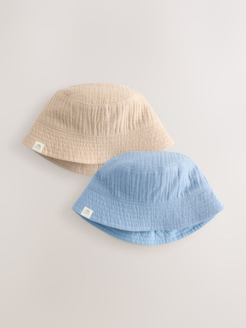 Blue and Beige Bucket Hats 2 Pack
