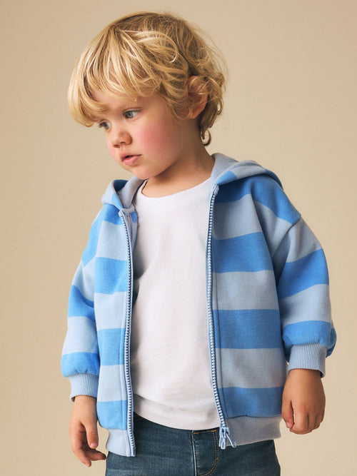 Blue Stripe Zip Up Hoodie (3mths-7yrs)