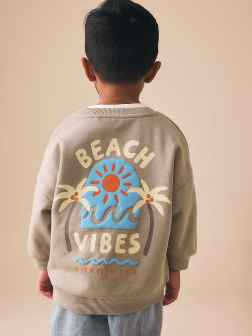 Back Back Printed Crew Neck Sweat Top (3mths-7yrs)