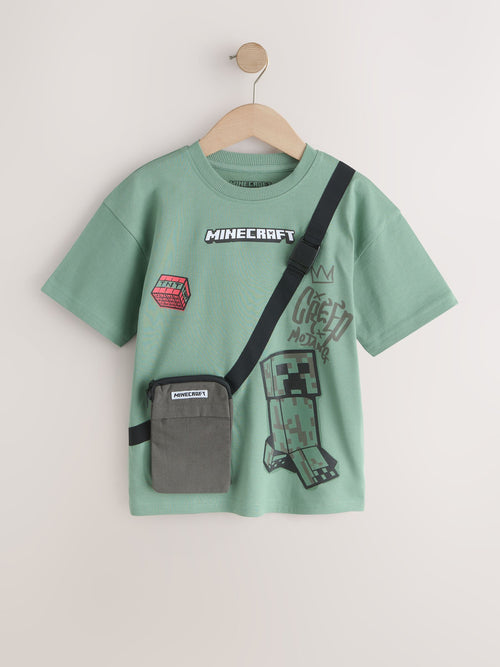 Sage Green Minecraft Bag T-Shirt (3-16yrs)