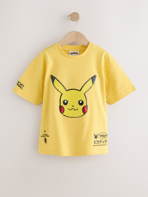 Yellow Sequin Pokémon Short Sleeve T-Shirt (3-16yrs)