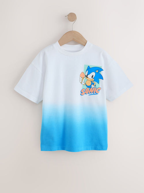 White/Blue Dip Dye Sonic T-Shirt (3-16yrs)