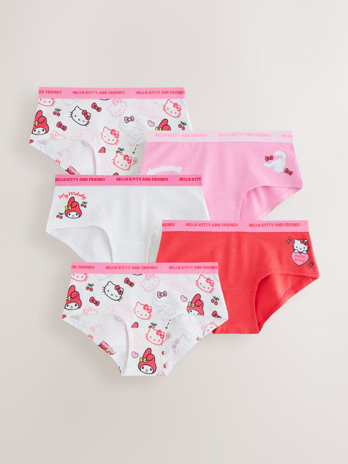 Red/Pink Hello Kitty Hipsters 5 Pack (2-16yrs)