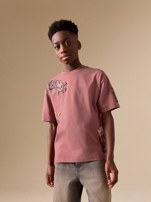 Pink Graffiti Short Sleeve Graphic T-Shirt (3-16yrs)