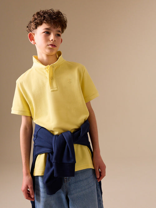 Yellow Sign Off Short Sleeve Polo Shirt (3-16yrs)