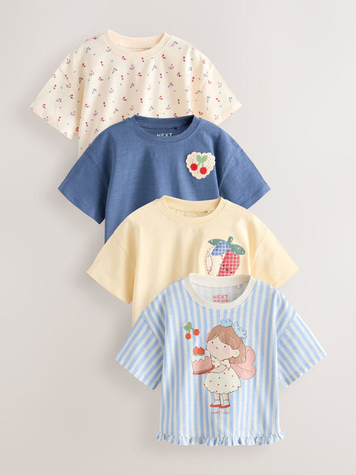 Patchwork Strawberry T-Shirts 4 Pack (3mths-7yrs)