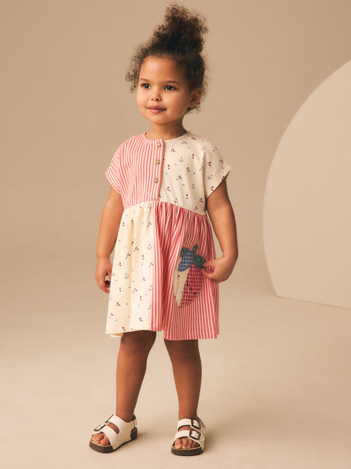 Patchwork Strawberry Jersey Dress (3mths-7yrs)