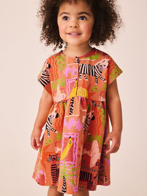 Orange Zebra Jersey Dress (3mths-7yrs)