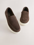 Chocolate Brown Suede Loafers