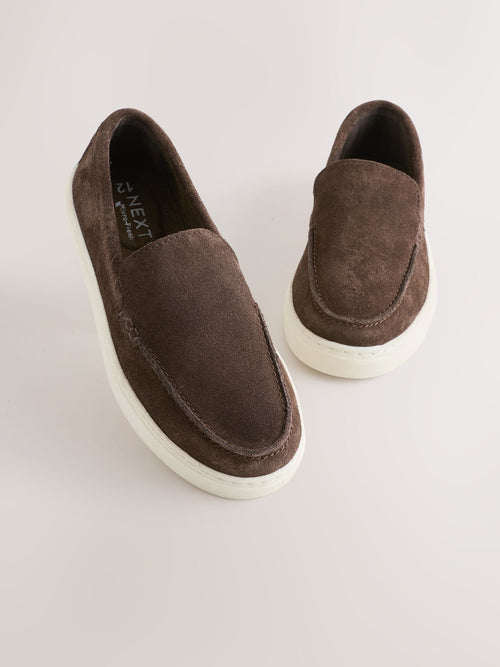 Chocolate Brown Suede Loafers