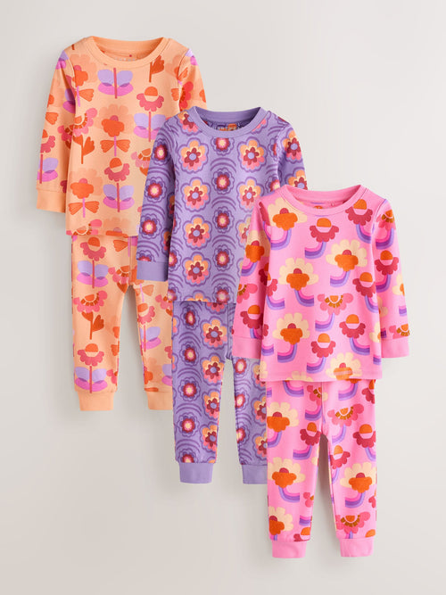 Pink/Purple Snuggle Pyjamas 3 Pack (9mths-12yrs)